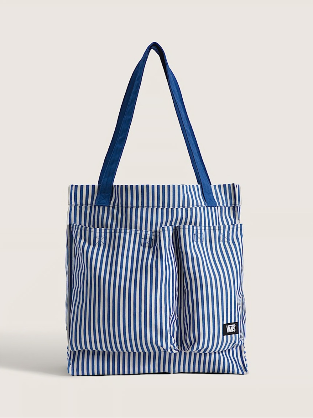 Vans Airbrush Sunset True Blue Striped Canvas Tote Bag with button pockets NWT